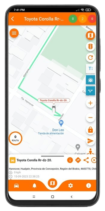 Monitoreo GPS en tiempo real en la app móvil BioGPS
